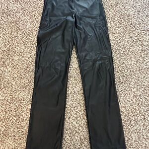 Boohoo Black Glossy Straight Leg Pants
